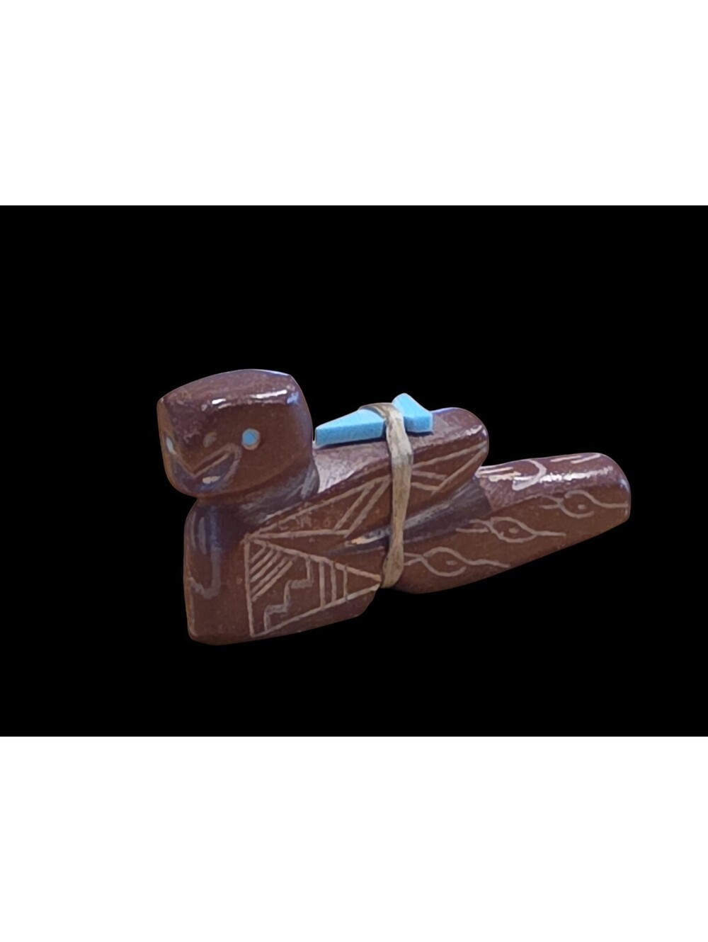Zuni Duck Fetish W/Bundle Turquoise Artesian Gabe Burns Pipestone Petroglyphs